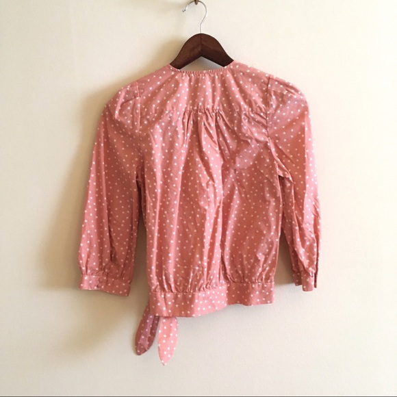 NWT Madewelll Star Scatter Wrap Top Pink Tie XS - Picture 2 of 7